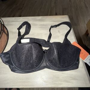 Rosme Women's Underwire Lace Bra Black 38B Full Coverage Molded Cups EU 85B